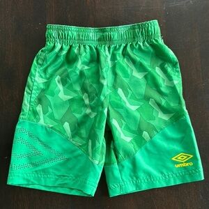Umbro Green Soccer Shorts with Elastic Waistband